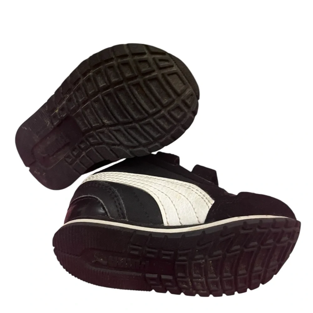 Puma Kids Black Sneakers with Velcro